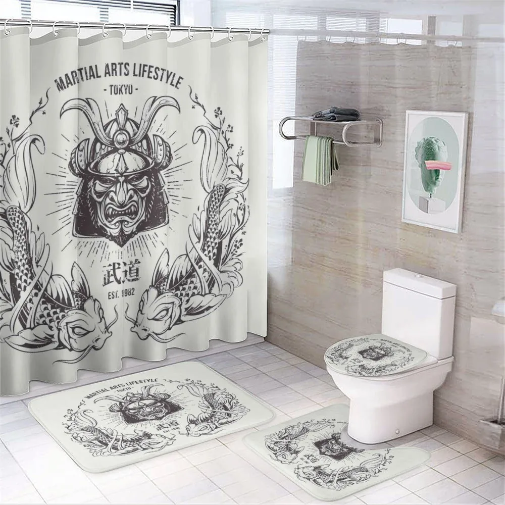Samurai Mask Koi — 4-Piece Bathroom Set preview