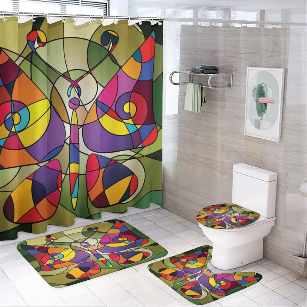 Abstract Butterfly Art — 4-Piece Bathroom Set preview