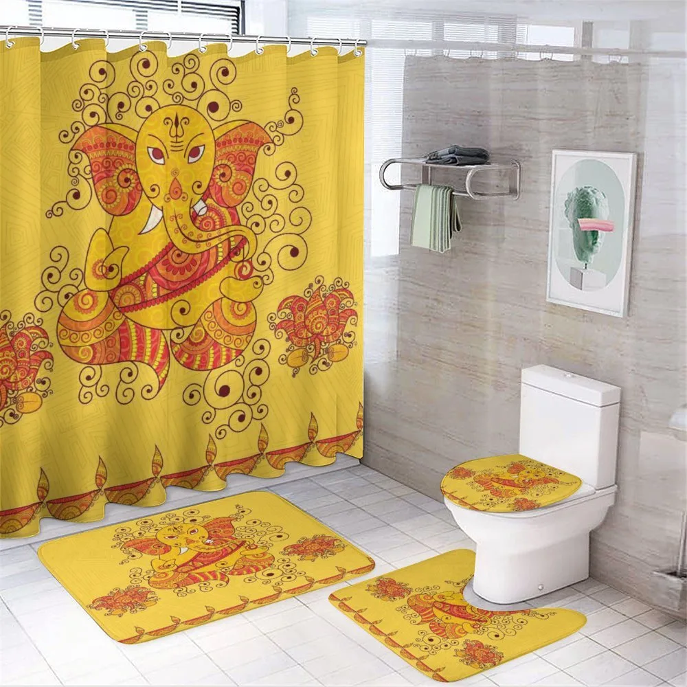 Bohemian Thai Elephant 4-Piece Bathroom Set product video