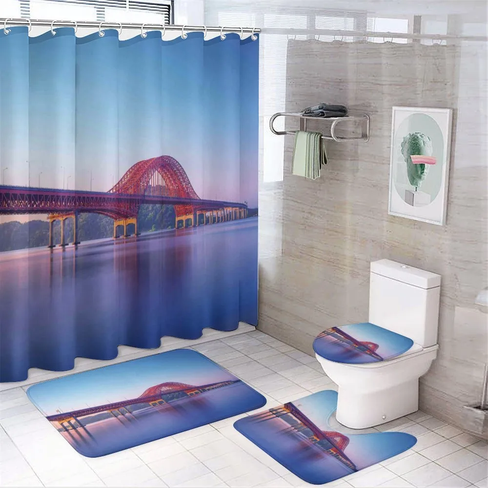 Bridge on River Dusk — 4-Piece Bathroom Set preview