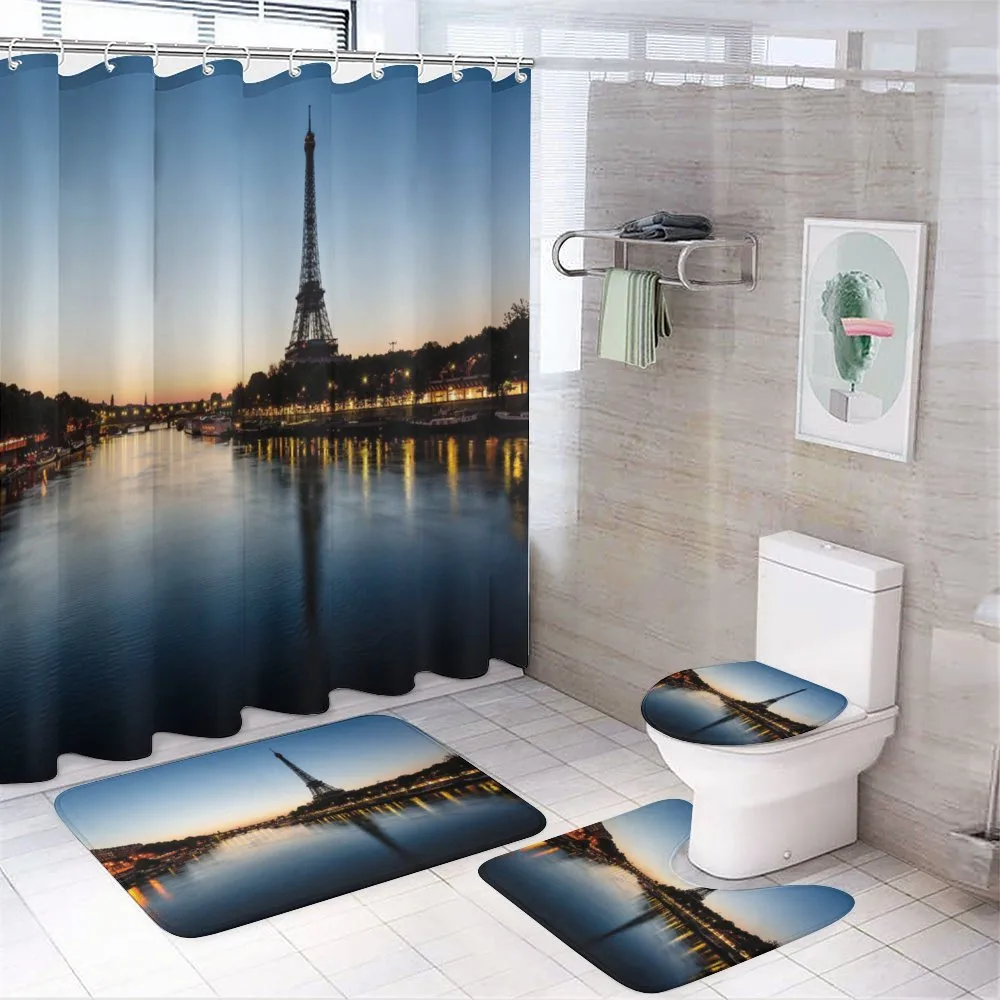 Eiffel Tower at Twilight 4-Piece Bathroom Set product video