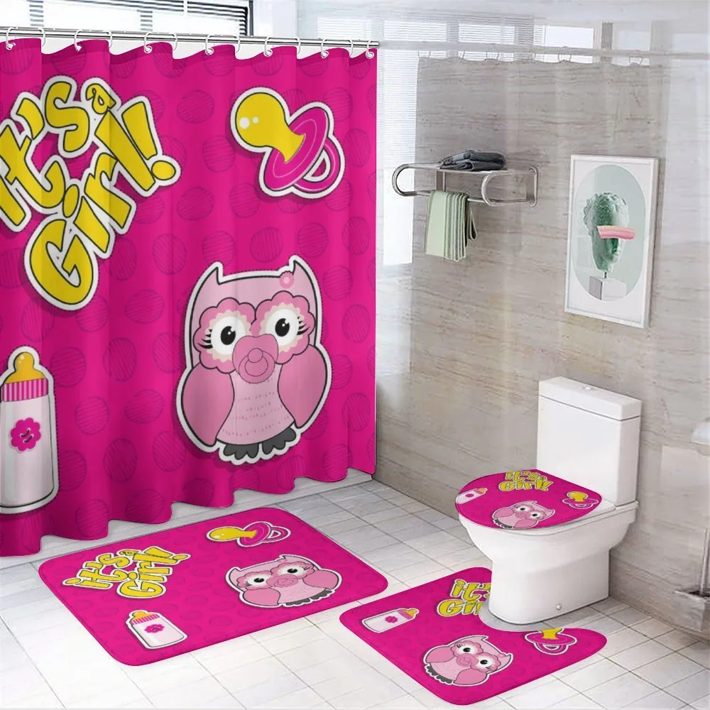 Girl Baby Owl Bottle 4-Piece Bathroom Set product video