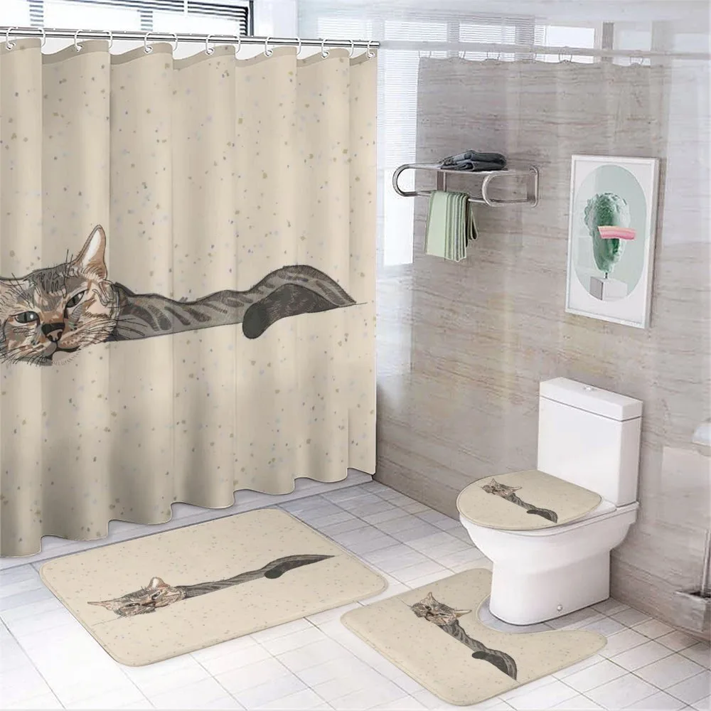 Lazt Sleepy Cat — 4-Piece Bathroom Set preview