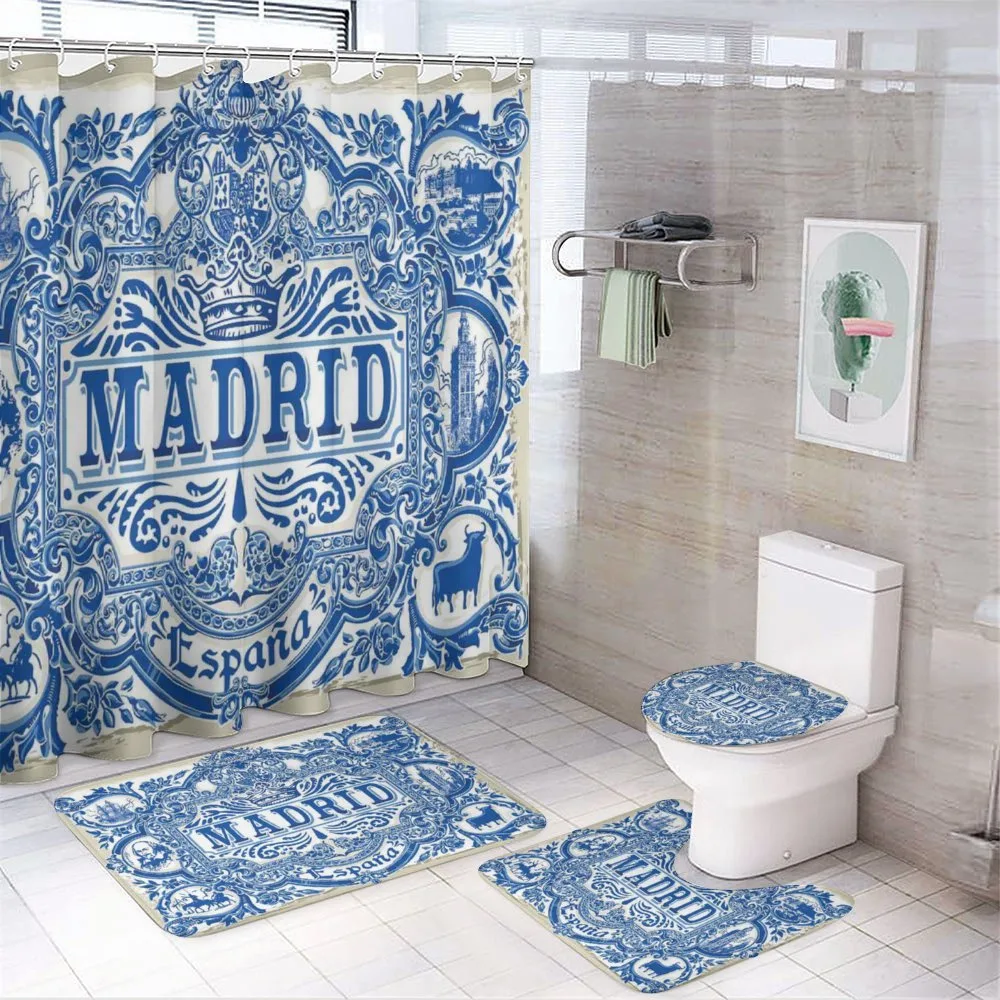 Madrid Calligraphy Tile — 4-Piece Bathroom Set preview