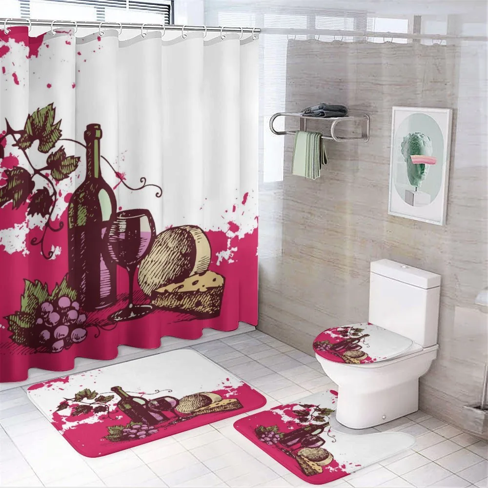 Vintage Abstract Sketch — 4-Piece Bathroom Set preview