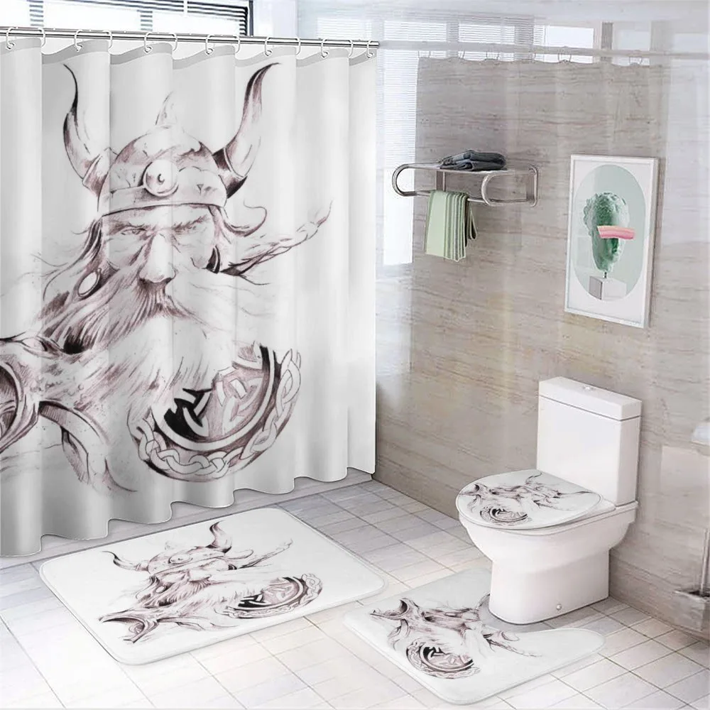 Wise Old Viking Warrior — 4-Piece Bathroom Set preview