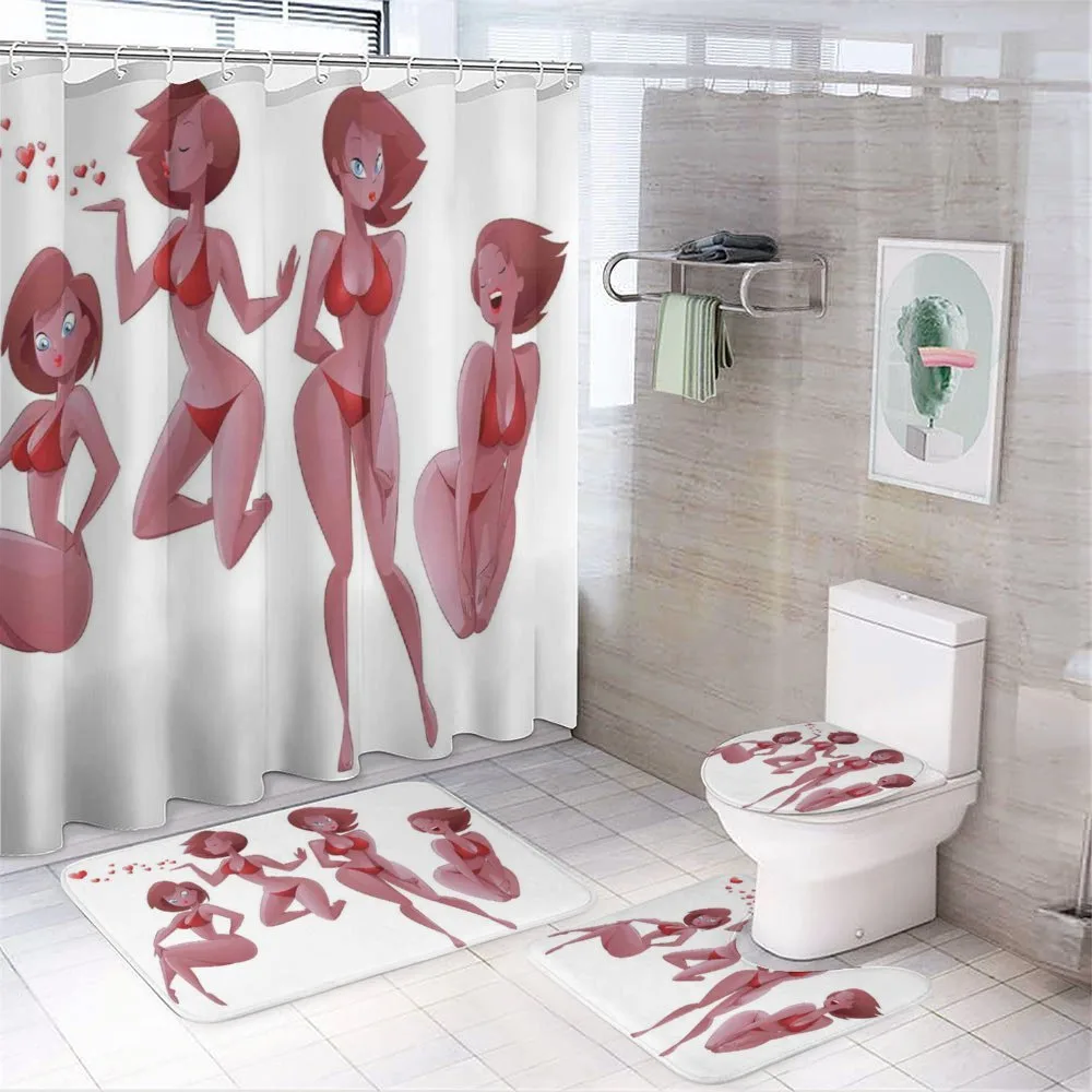 Woman in Swimwear Graphic — 4-Piece Bathroom Set preview