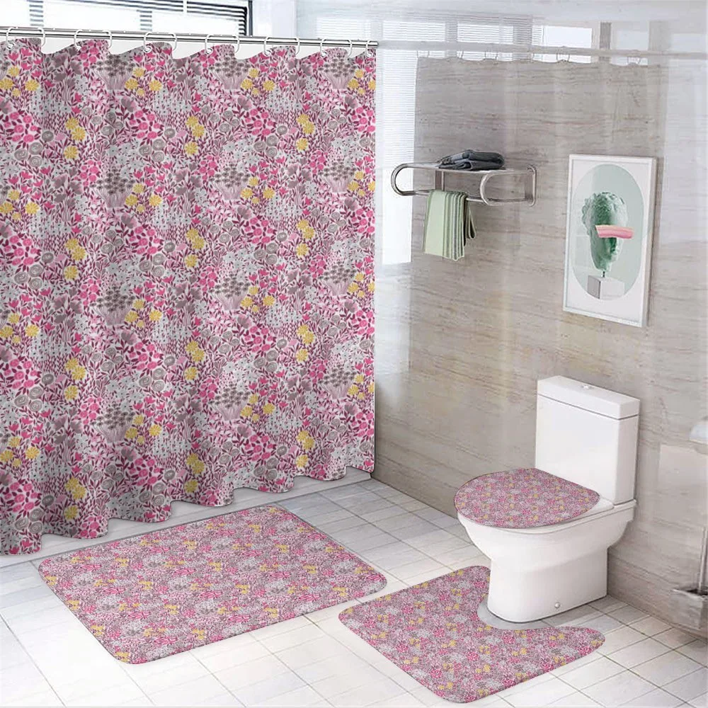 Abstract Garden Blossom — 4-Piece Bathroom Set preview