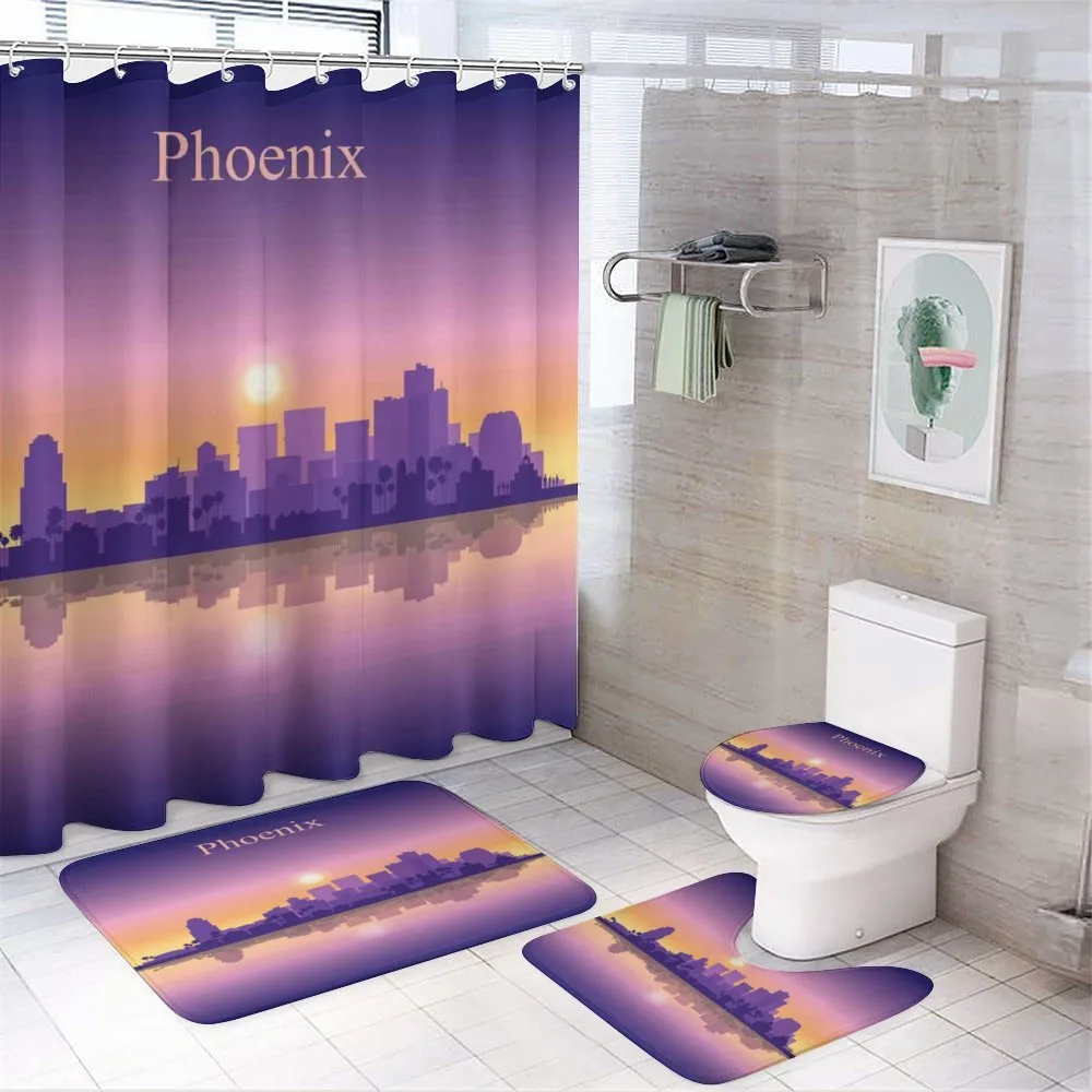 American City Skyline Dawn — 4-Piece Bathroom Set preview