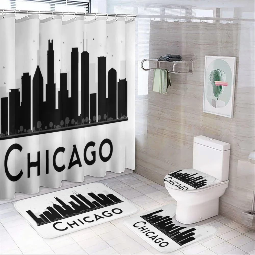 Building Silhouettes 4-Piece Bathroom Set product video