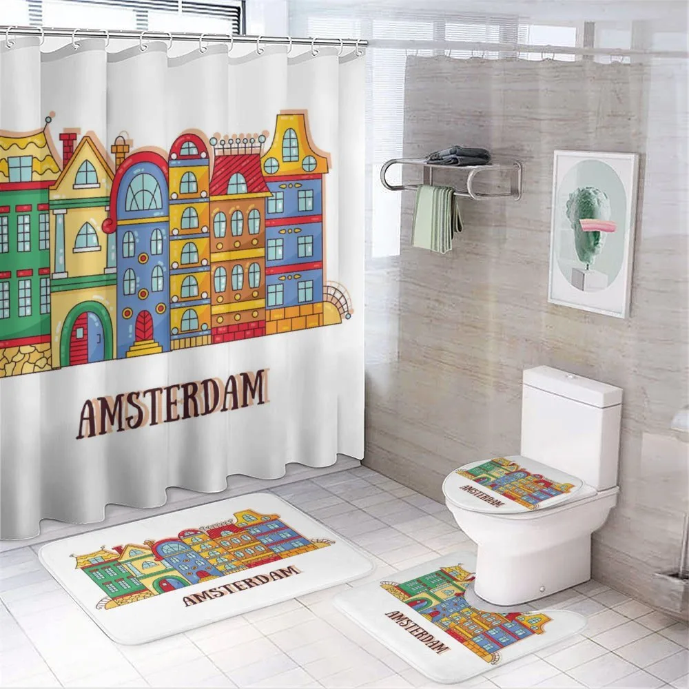 Colorful Calligraphic — 4-Piece Bathroom Set preview