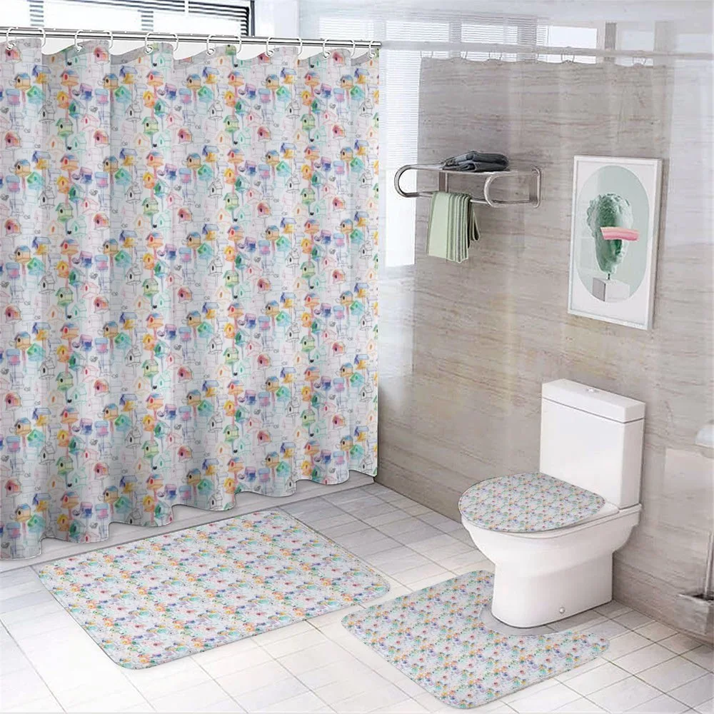 Colorful Nests Sketch — 4-Piece Bathroom Set preview
