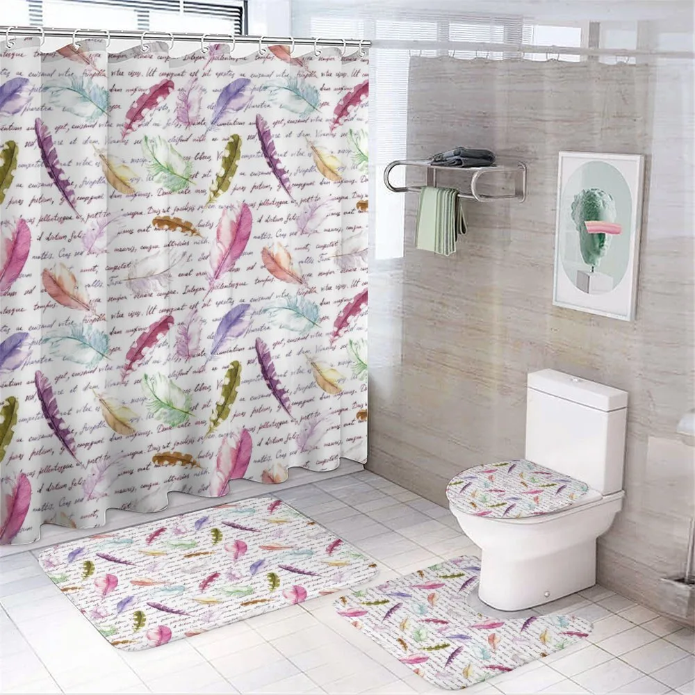 Colorful Romantic Text — 4-Piece Bathroom Set preview