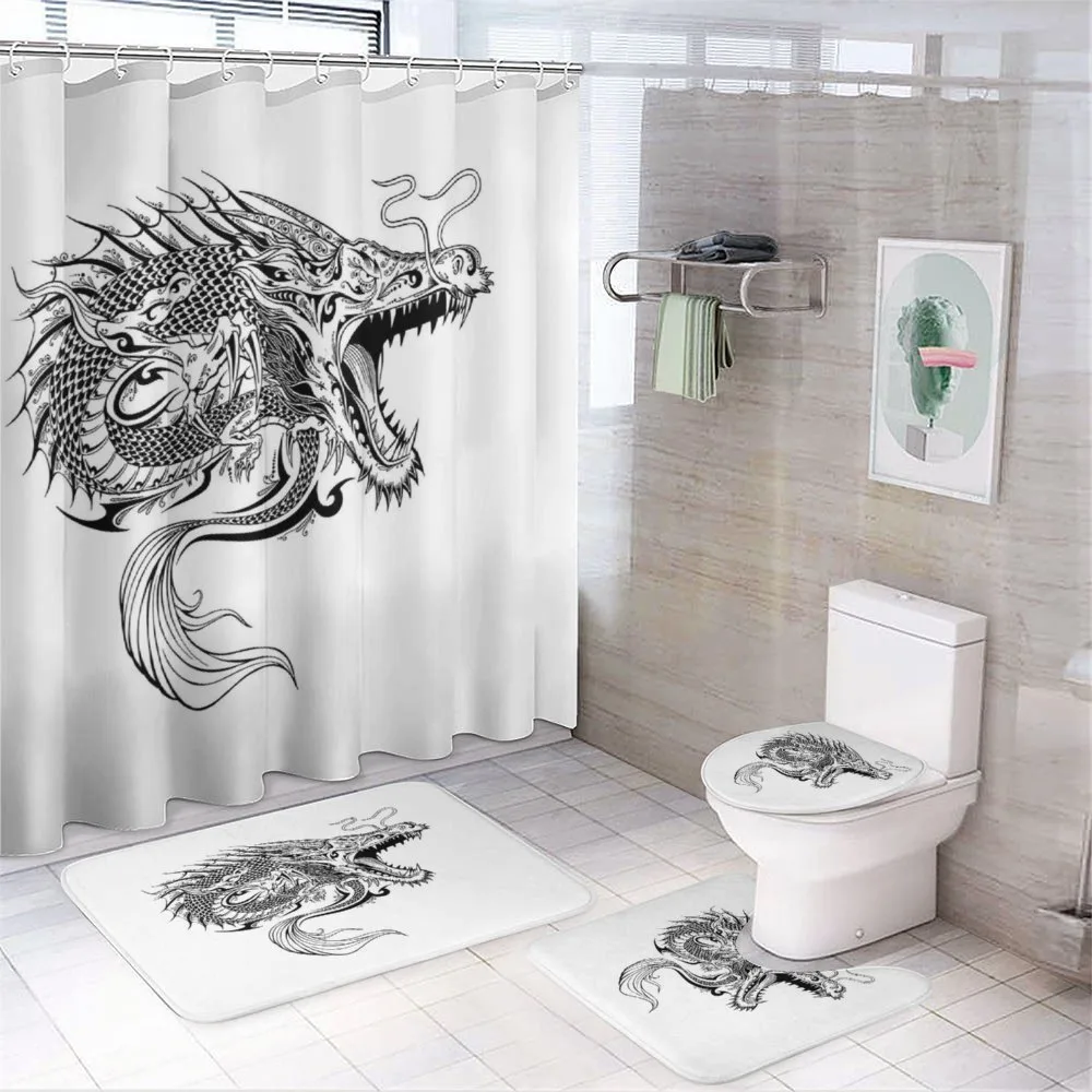 Doodle Sketch Art 4-Piece Bathroom Set product video