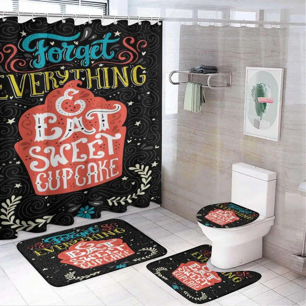 Eat Cupcake Dessert — 4-Piece Bathroom Set preview