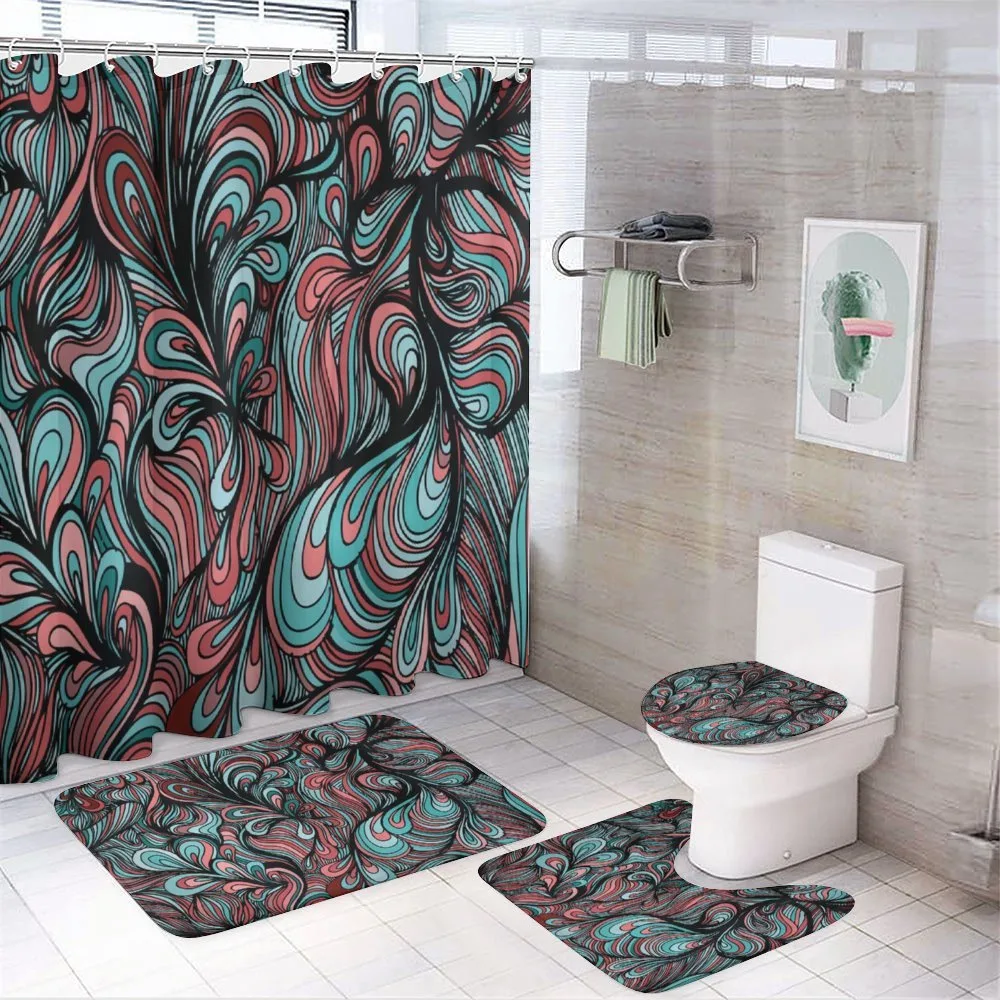 Shapes with Dim Colors — 4-Piece Bathroom Set preview