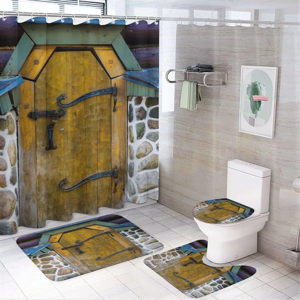 Antique Door Stone House — 4-Piece Bathroom Set preview