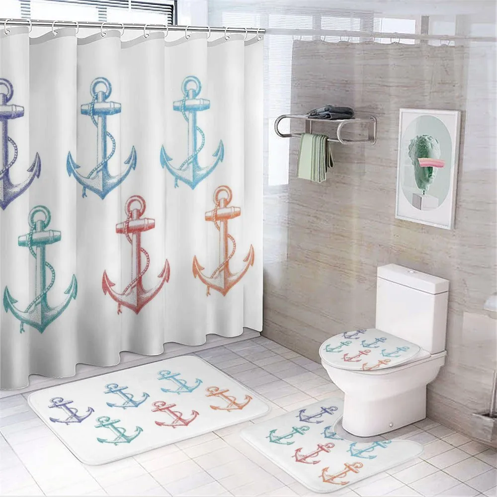 Colorful Anchor Marine — 4-Piece Bathroom Set preview