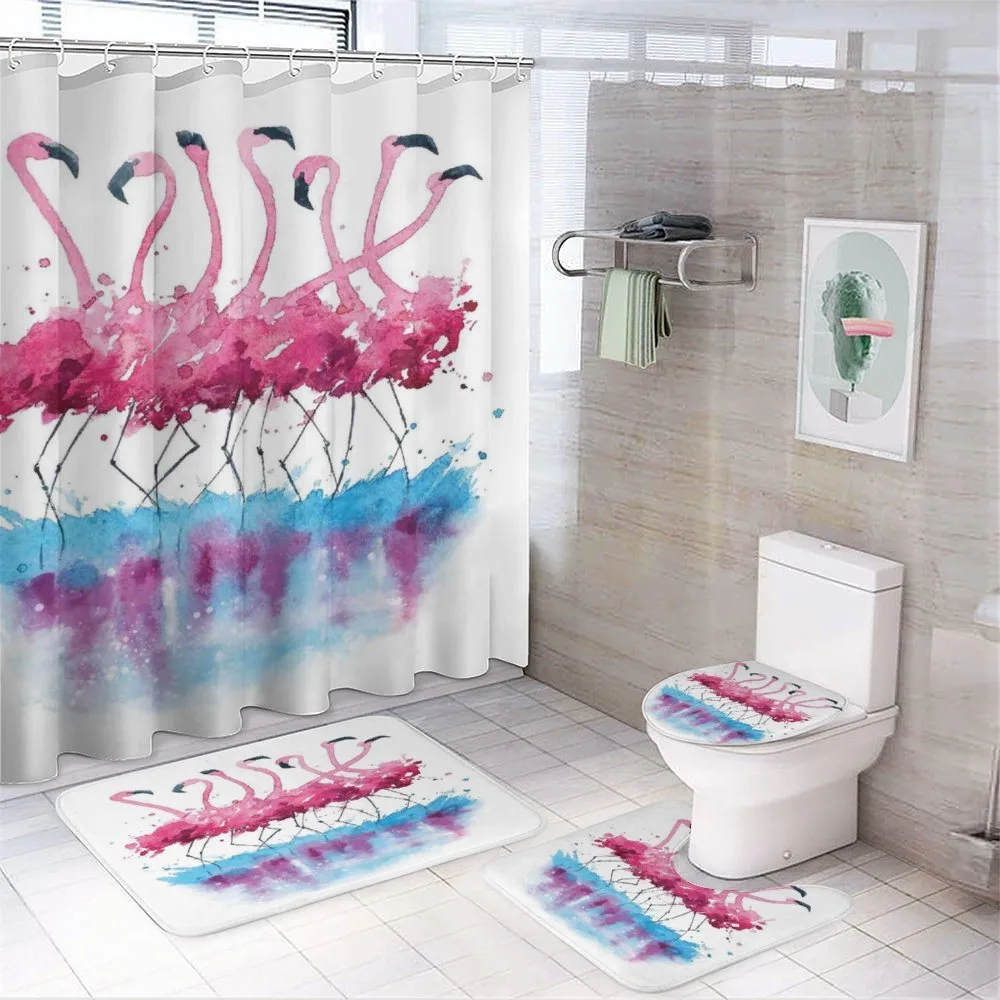 Flamingo and Bird — 4-Piece Bathroom Set preview