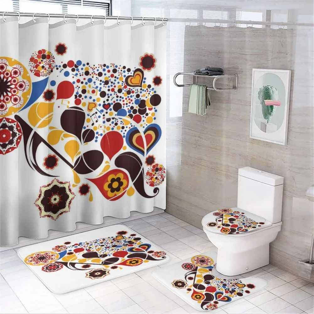 Flowers Hearts Notes — 4-Piece Bathroom Set preview