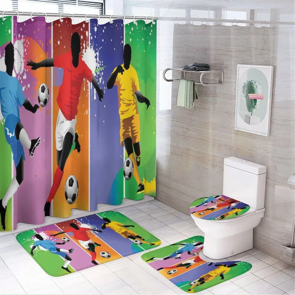 Football Soccer Modern 4-Piece Bathroom Set product video