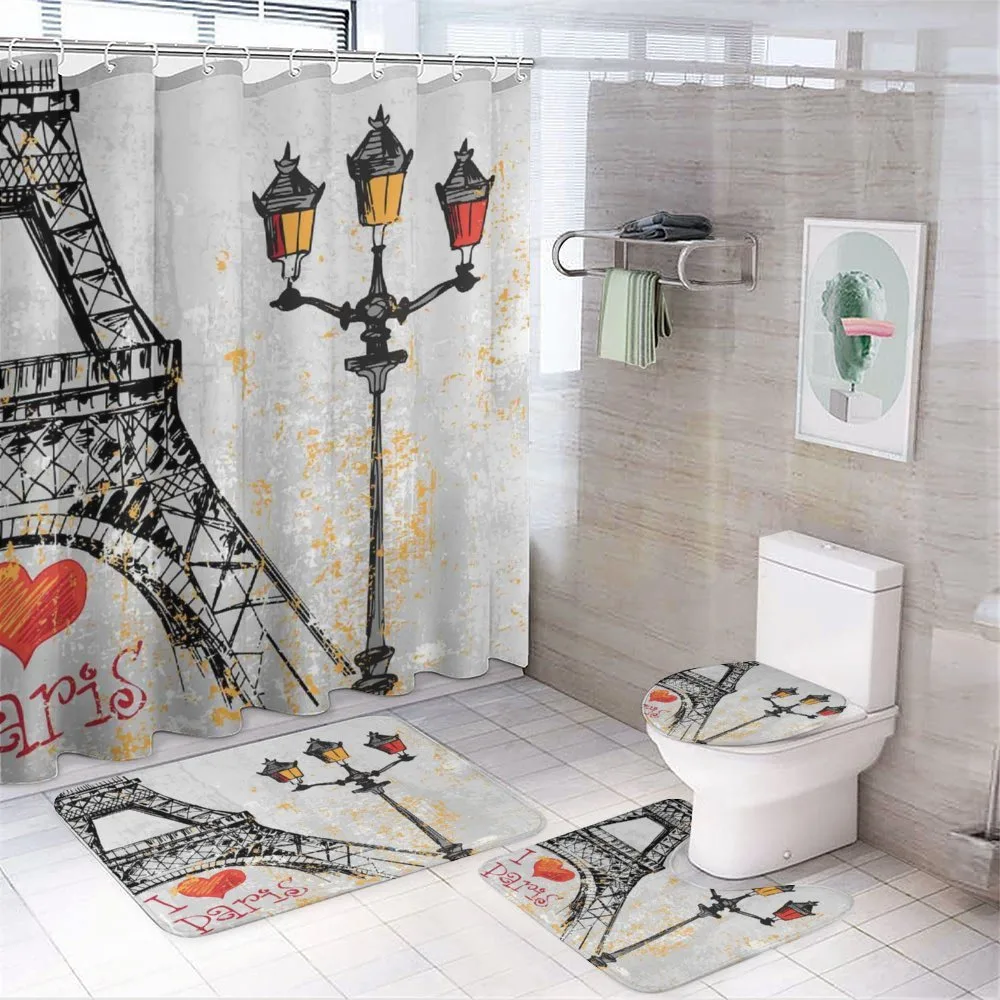 Grunge Eiffel Europe — 4-Piece Bathroom Set preview