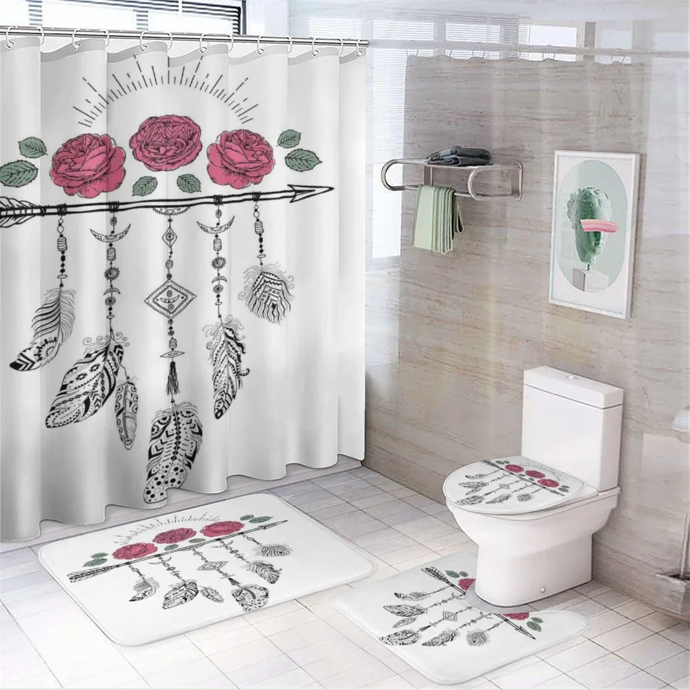Hippie Feathers Arrow Rose — 4-Piece Bathroom Set preview