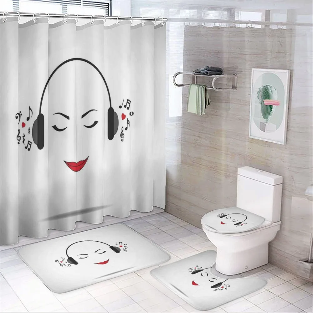 Lady Listening to Music — 4-Piece Bathroom Set preview
