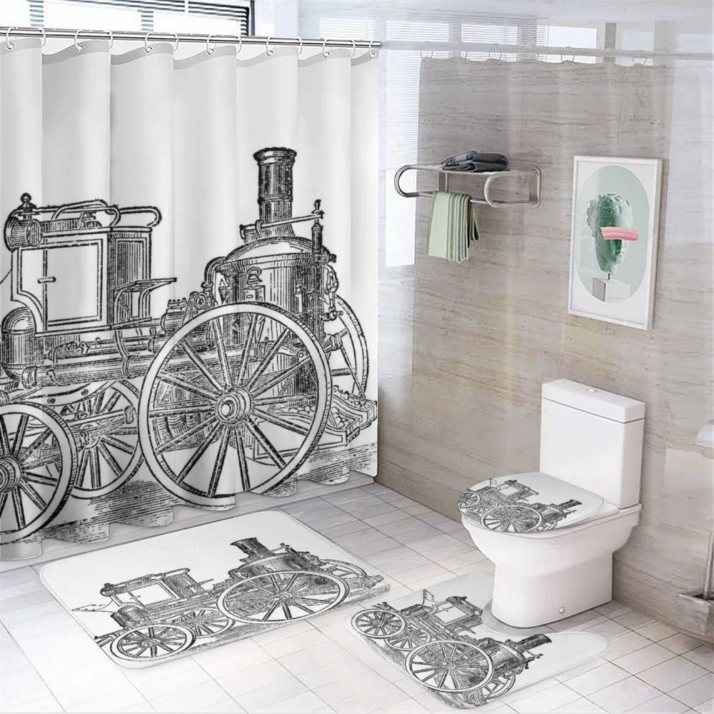Old Fireman Truck 4-Piece Bathroom Set product video