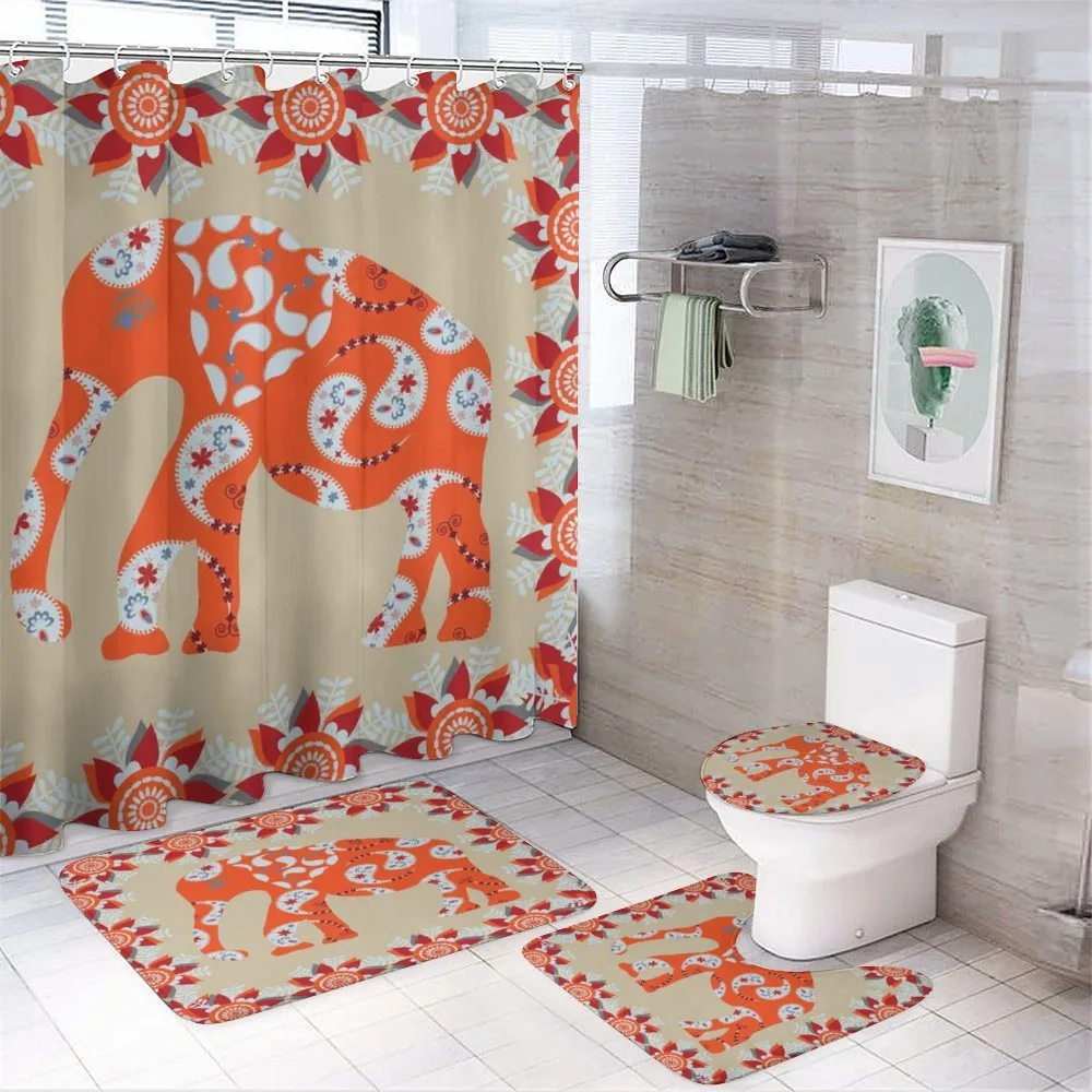 Orange Flower Blossoms — 4-Piece Bathroom Set preview