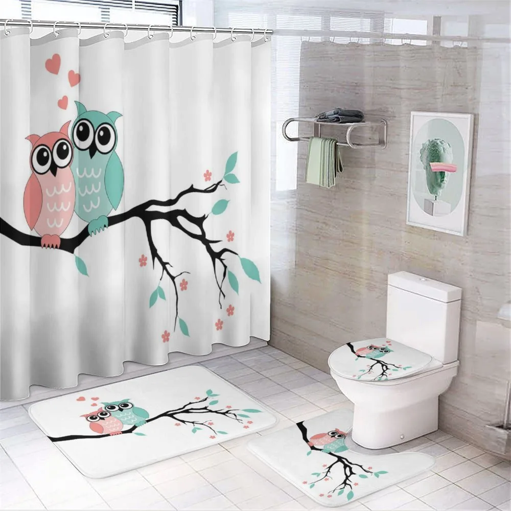 Owl Couple 4-Piece Bathroom Set product video