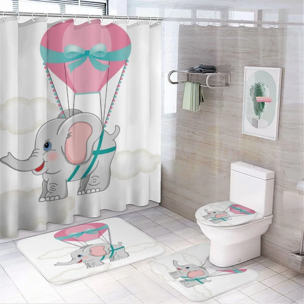 Elephant Air Balloon — 4-Piece Bathroom Set preview