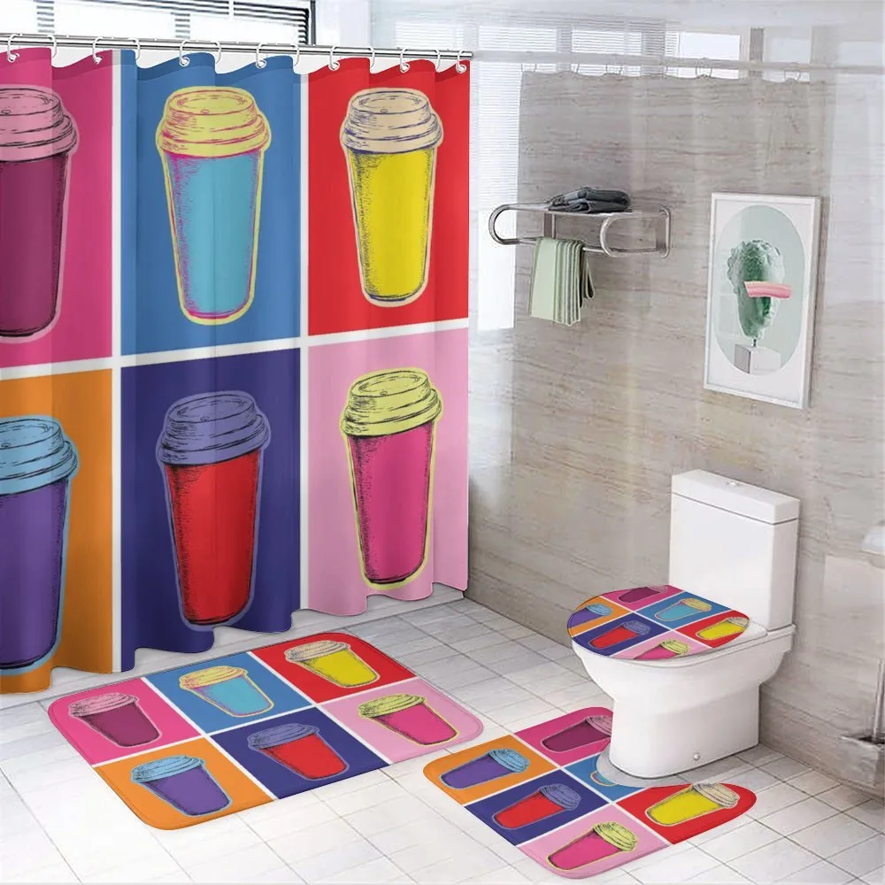 Modern Pop Art Cups — 4-Piece Bathroom Set preview