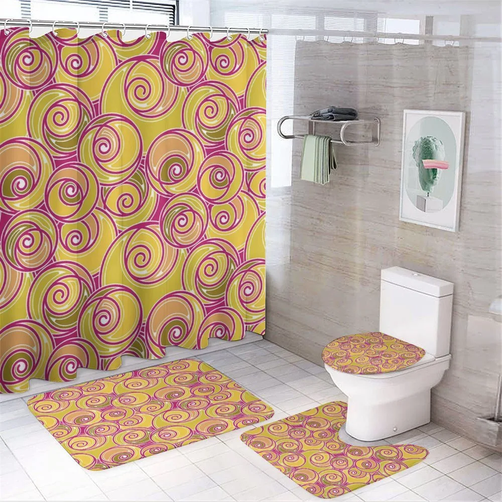 Ornate Retro Swirls — 4-Piece Bathroom Set preview