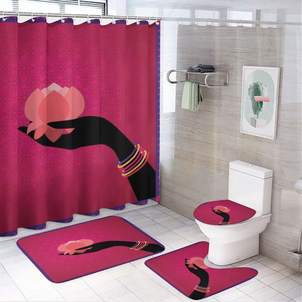 Woman Hand Silhouette — 4-Piece Bathroom Set preview