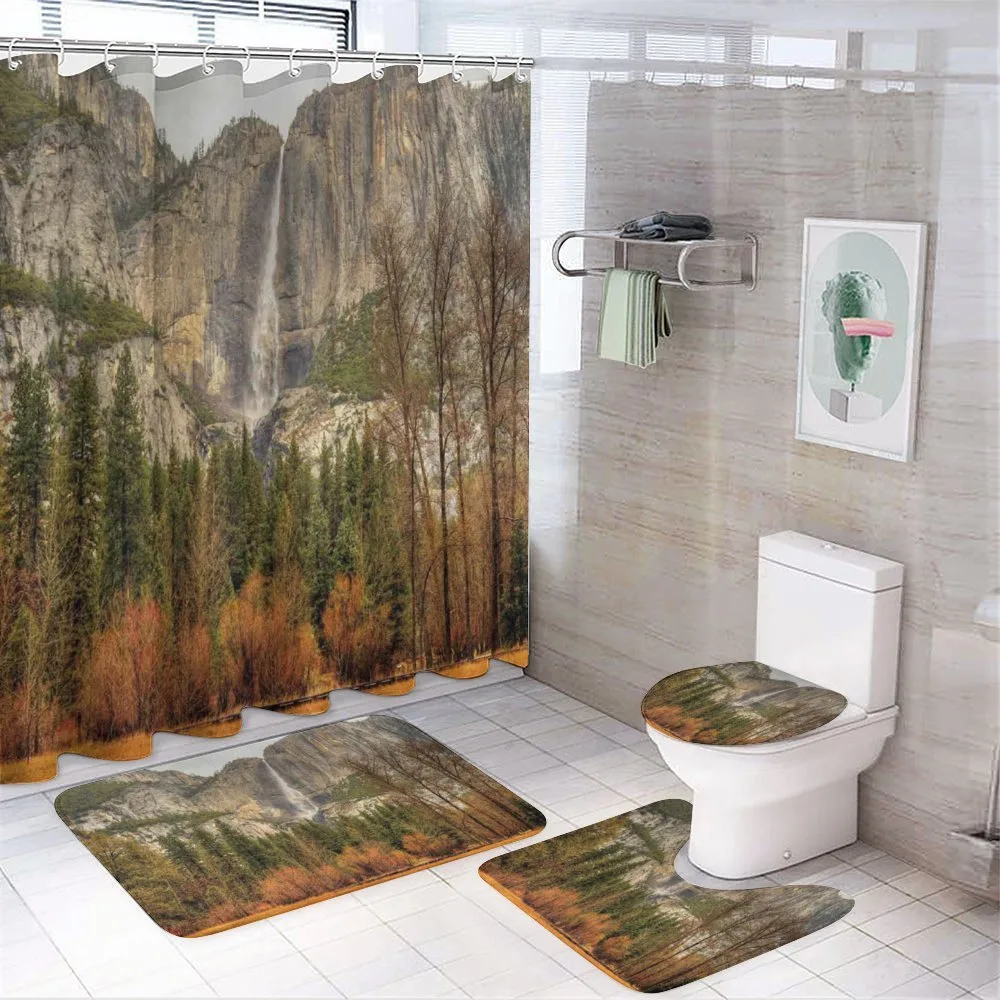 Yosemite Falls Trees 4-Piece Bathroom Set product video
