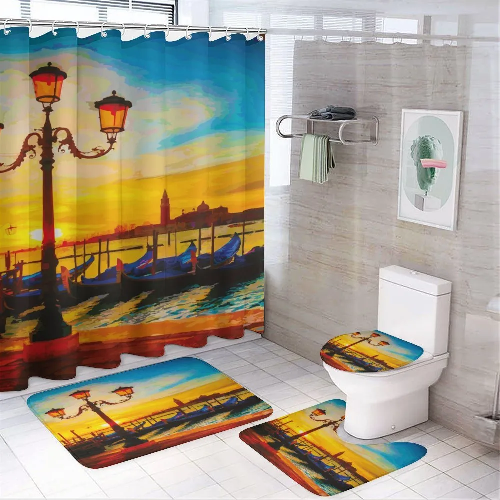 Antique Lantern Gondolas 4-Piece Bathroom Set product video