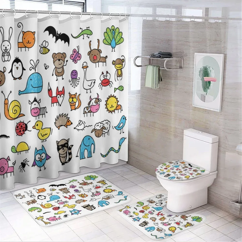 Cartoon Nursery Animals — 4-Piece Bathroom Set preview