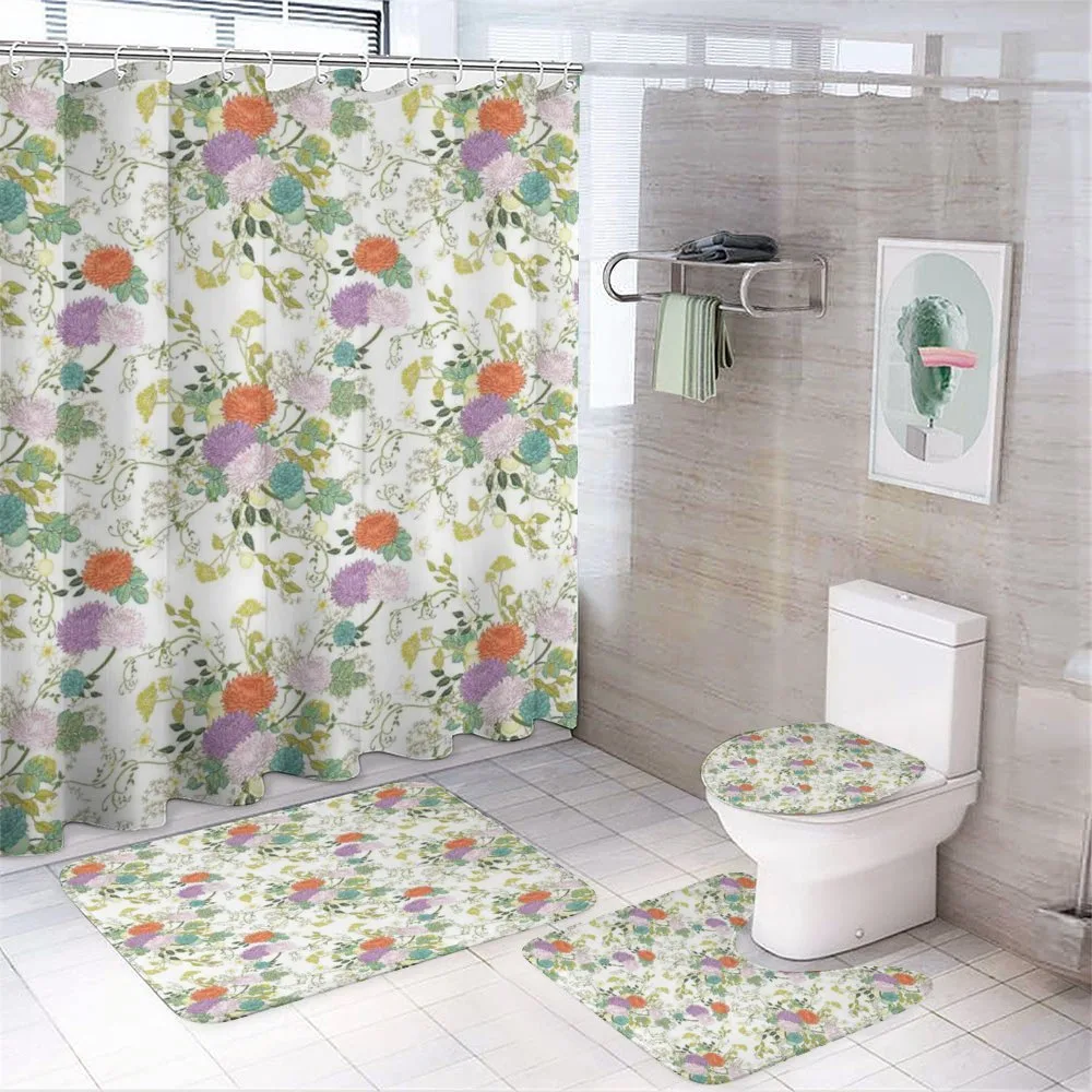 Chrysanthemum Bouquets — 4-Piece Bathroom Set preview