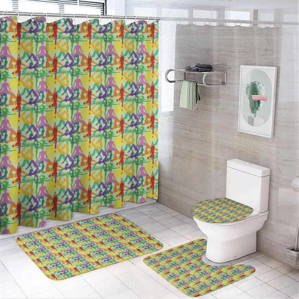 Colorful Poses Eastern Asia — 4-Piece Bathroom Set preview