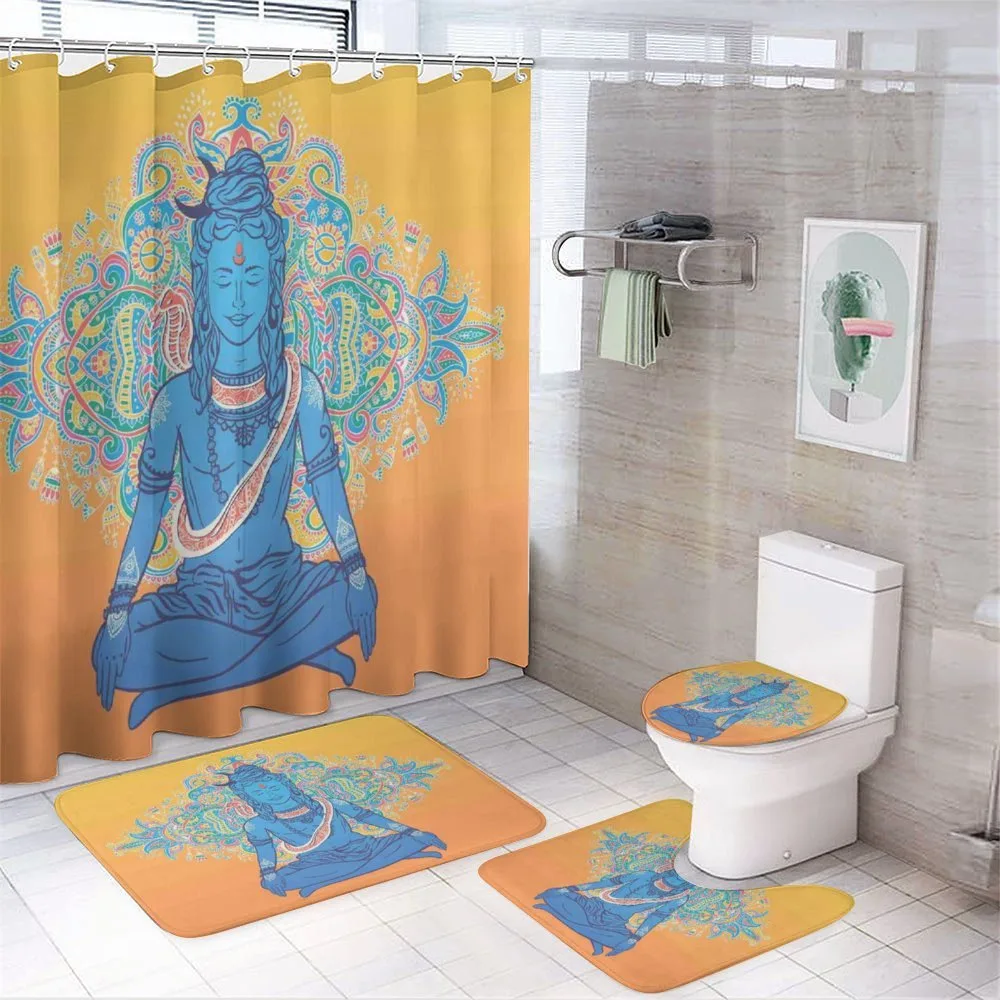 Asian Meditation Ancient Motif — 4-Piece Bathroom Set preview