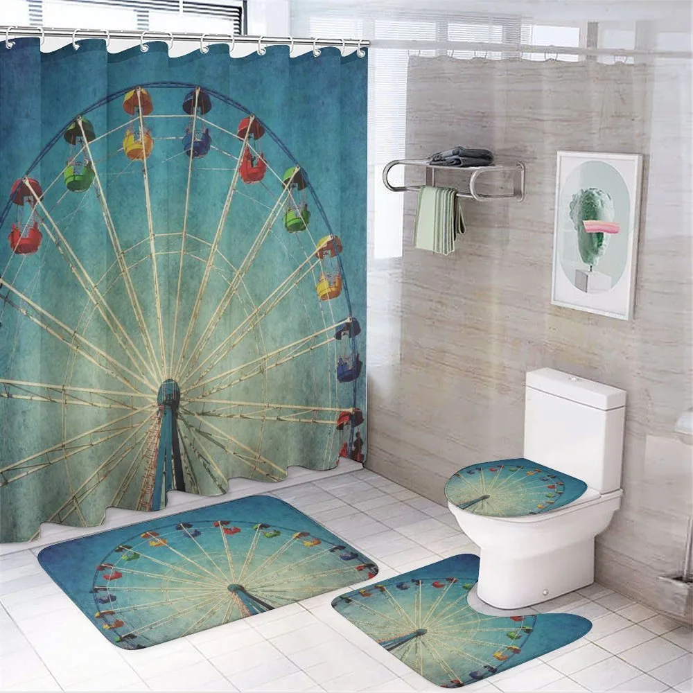 Ferris Wheel Fun Retro — 4-Piece Bathroom Set preview