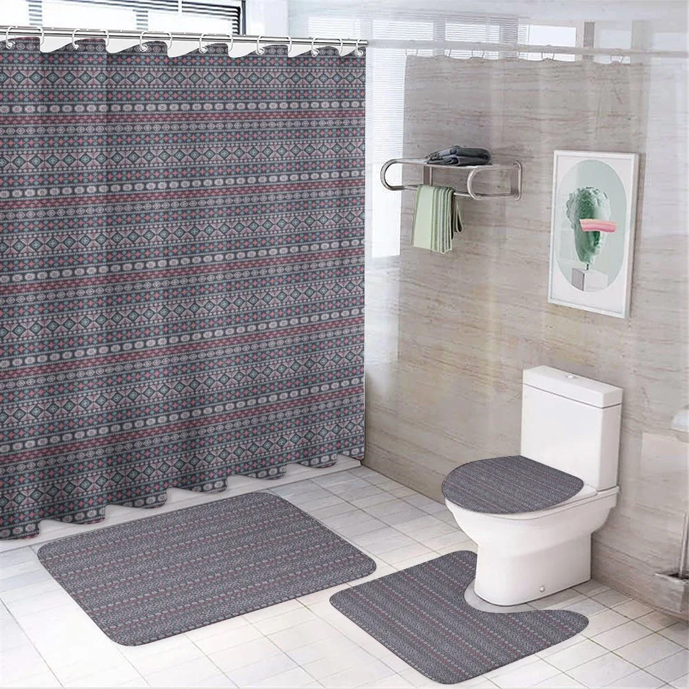 Motifs Triangles Art — 4-Piece Bathroom Set preview