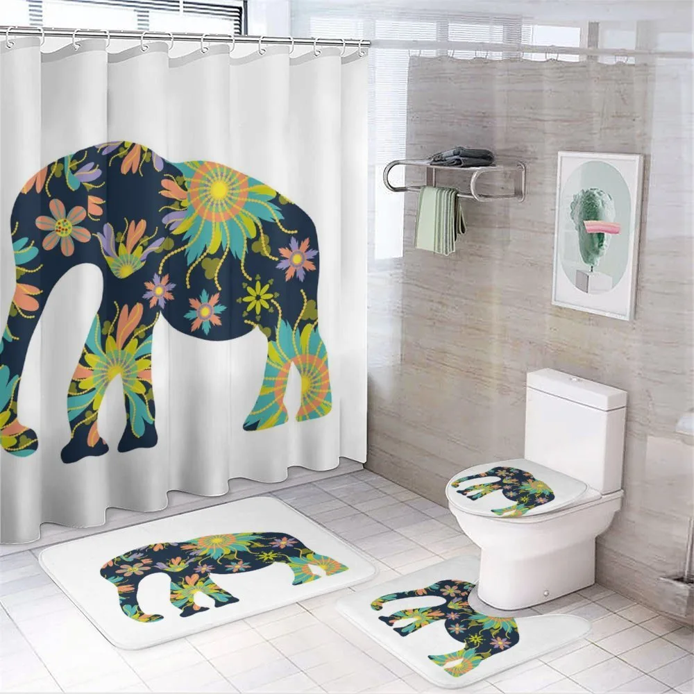 Oriental Floral Elephant 4-Piece Bathroom Set product video