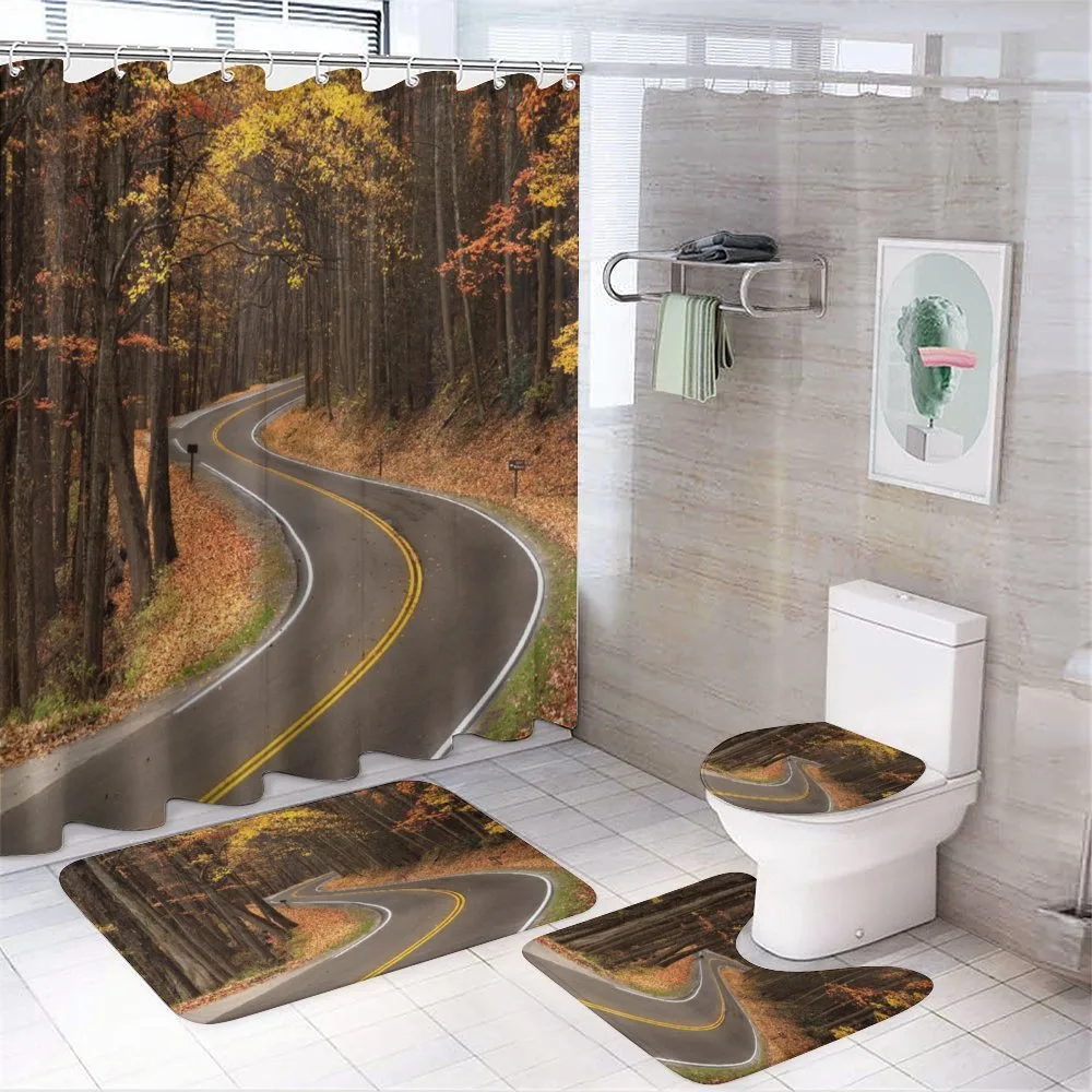 Roadway Mountains Travel — 4-Piece Bathroom Set preview