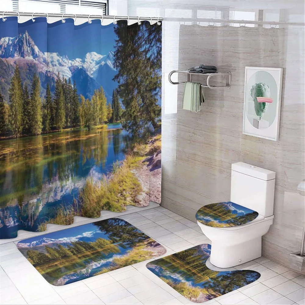 Snowy Alps Lake Pine — 4-Piece Bathroom Set preview