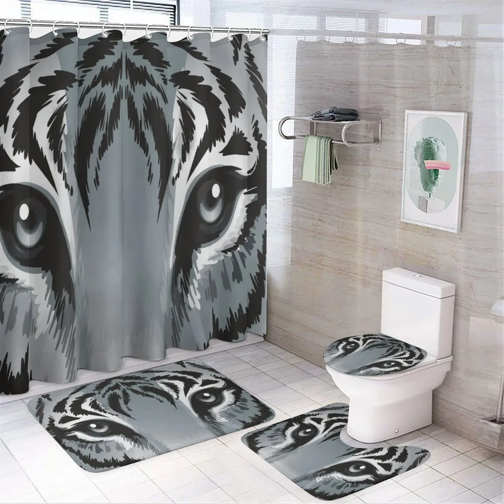 Tiger Sharp Eyes Wildlife — 4-Piece Bathroom Set preview