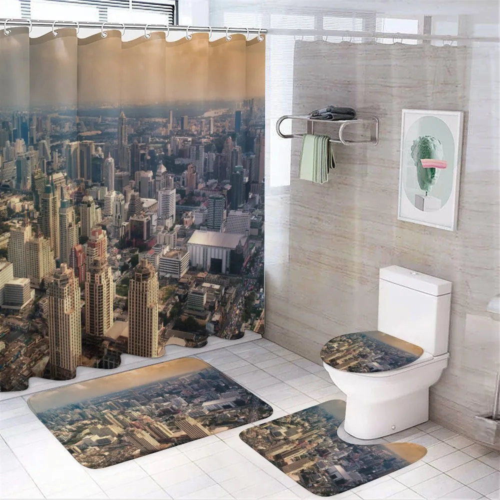 Aeriel View of Bangkok — 4-Piece Bathroom Set preview