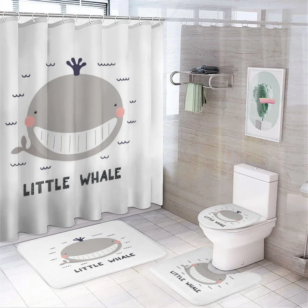 Big Mouth Little Whale Design — 4-Piece Bathroom Set preview