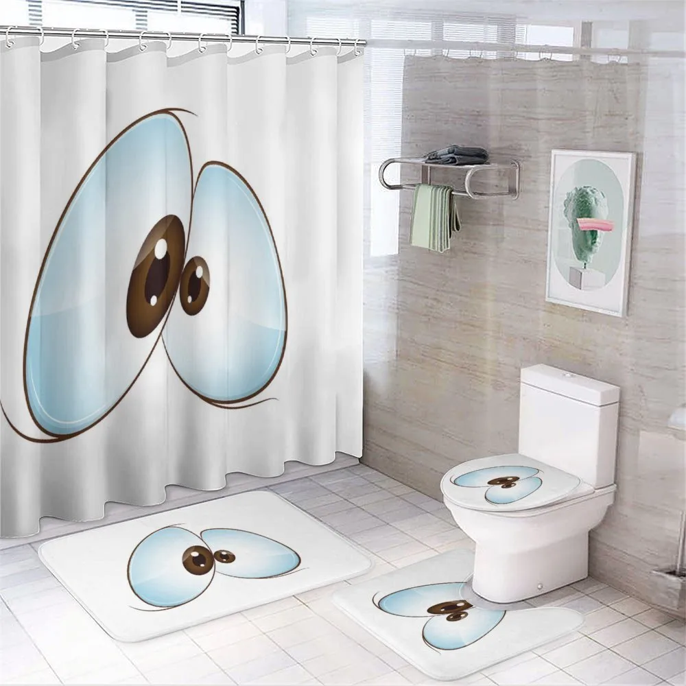 Funny Cross-eyed Mascot — 4-Piece Bathroom Set preview
